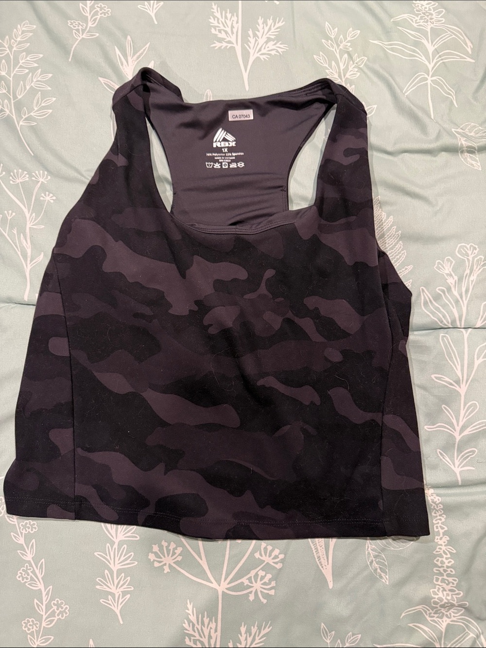 RBX Women's Black & Dark Gray Camo Racerback Tank
